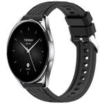 For Xiaomi Watch S2 42 / 46mm Stripe Texture 22mm Silicone Watch Band(Black)