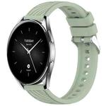 For Xiaomi Watch S2 42 / 46mm Stripe Texture 22mm Silicone Watch Band(Light Green)