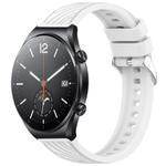 For Xiaomi MI Watch S1 Stripe Texture 22mm Silicone Watch Band(White)