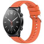 For Xiaomi MI Watch S1 Stripe Texture 22mm Silicone Watch Band(Orange)