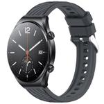 For Xiaomi MI Watch S1 Stripe Texture 22mm Silicone Watch Band(Dark Gray)