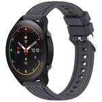 For Xiaomi MI Watch S1 Pro Stripe Texture 22mm Silicone Watch Band(Dark Gray)