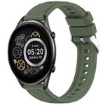 For Xiaomi Haylou RT2 LS10 Stripe Texture 22mm Silicone Watch Band(Dark Green)