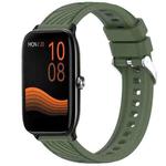 For Xiaomi Haylou GST LS09B Stripe Texture 22mm Silicone Watch Band(Dark Green)