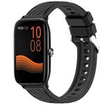 For Xiaomi Haylou GST LS09B Stripe Texture 22mm Silicone Watch Band(Black)