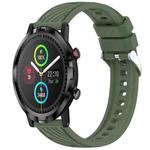 For Xiaomi Haylou RT LS05S Stripe Texture 22mm Silicone Watch Band(Dark Green)