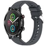 For Xiaomi Haylou RT LS05S Stripe Texture 22mm Silicone Watch Band(Dark Gray)