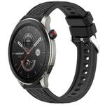 For Amazfit GTR 4 Stripe Texture 22mm Silicone Watch Band(Black)