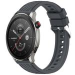 For Amazfit GTR 4 Stripe Texture 22mm Silicone Watch Band(Dark Gray)