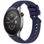 For Amazfit GTR 4 Stripe Texture 22mm Silicone Watch Band(Midnight Blue)