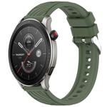 For Amazfit GTR 4 Pro Stripe Texture 22mm Silicone Watch Band(Dark Green)