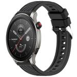 For Amazfit GTR 4 Pro Stripe Texture 22mm Silicone Watch Band(Black)