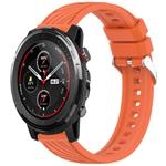 For Amazfit 3 Stripe Texture 22mm Silicone Watch Band(Orange)