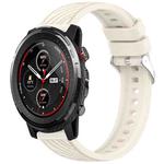For Amazfit 3 Stripe Texture 22mm Silicone Watch Band(Starlight)