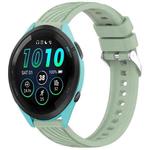 For Garmin Forerunner 265 Stripe Texture 22mm Silicone Watch Band(Light Green)