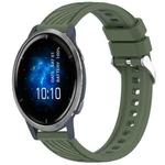 For Garmin Venu 2 Stripe Texture 22mm Silicone Watch Band(Dark Green)