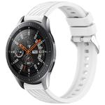 For Samsung Galaxy Watch 46mm Stripe Texture 22mm Silicone Watch Band(White)