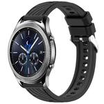 For Samsung Gear S3 Classic Stripe Texture 22mm Silicone Watch Band(Black)