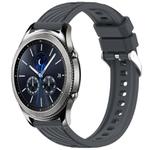 For Samsung Gear S3 Classic Stripe Texture 22mm Silicone Watch Band(Dark Gray)