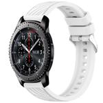 For Samsung Gear S3 Frontier Stripe Texture 22mm Silicone Watch Band(White)