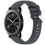 For Samsung Gear S3 Frontier Stripe Texture 22mm Silicone Watch Band(Dark Gray)