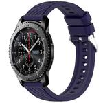 For Samsung Gear S3 Frontier Stripe Texture 22mm Silicone Watch Band(Midnight Blue)