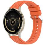 For Garmin Venu 3S Stripe Texture 18mm Silicone Watch Band(Orange)