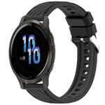 For Garmin Venu 2S Stripe Texture 18mm Silicone Watch Band(Black)