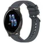 For Garmin Venu 2S Stripe Texture 18mm Silicone Watch Band(Dark Gray)