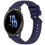 For Garmin Venu 2S Stripe Texture 18mm Silicone Watch Band(Midnight Blue)