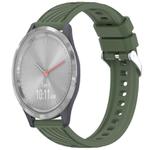 For Garmin Vivomove 3S Stripe Texture 18mm Silicone Watch Band(Dark Green)