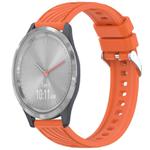 For Garmin Vivomove 3S Stripe Texture 18mm Silicone Watch Band(Orange)