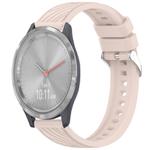 For Garmin Vivomove 3S Stripe Texture 18mm Silicone Watch Band(Pink)