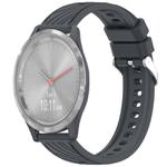 For Garmin Vivomove 3S Stripe Texture 18mm Silicone Watch Band(Dark Gray)