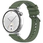 For Huawei Watch GT 5 41mm Stripe Texture 18mm Silicone Watch Band(Dark Green)