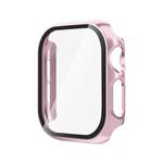 For Apple Watch Series 10 46mm Tempered Glass Film Integrated PC Watch Case(Rose Pink)