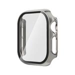 For Apple Watch Series 10 42mm Tempered Glass Film Integrated PC Watch Case(Titanium Grey)