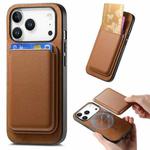 For iPhone 17 Pro Max Retro Magsafe Card Bag PU Back Cover Phone Case(Brown)