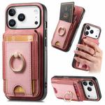 For iPhone 17 Pro Max Retro Splitable Magnetic Stand Card Bag Leather Phone Case(Pink)