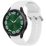 For Samsung Galaxy Watch 6 Classic 47mm Solid Color Colorful Buckle Quick Release Silicone Watch Band(White)