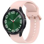 For Samsung Galaxy Watch 6 Classic 47mm Solid Color Colorful Buckle Quick Release Silicone Watch Band(Pink)