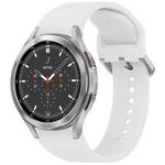 For Samsung Galaxy Watch 4 Classic 46 / 42mm Solid Color Colorful Buckle Quick Release Silicone Watch Band(White)