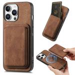 For iPhone 16 Pro Retro Leather Card Bag Magnetic Phone Case(Brown)