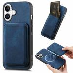 For iPhone 17 Retro Leather Card Bag Magnetic Phone Case(Blue)