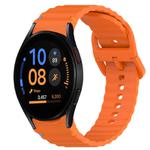 For Samsung Galaxy Watch FE 40mm Wavy Grain Stitched Quick Release Silicone Watch Band(Orange)