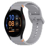 For Samsung Galaxy Watch FE 40mm Wavy Grain Stitched Quick Release Silicone Watch Band(Dark Grey)