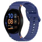 For Samsung Galaxy Watch FE 40mm Wavy Grain Stitched Quick Release Silicone Watch Band(Midnight Blue)