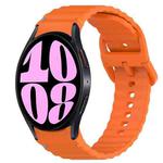 For Samsung Galaxy Watch 6 44mm Wavy Grain Stitched Quick Release Silicone Watch Band(Orange)