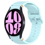 For Samsung Galaxy Watch 6 44mm Wavy Grain Stitched Quick Release Silicone Watch Band(Light Blue)