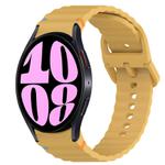 For Samsung Galaxy Watch 6 40mm Wavy Grain Stitched Quick Release Silicone Watch Band(Yellow)